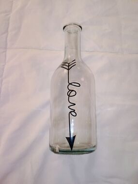 Glass 'Love' Bottle Bud Vase